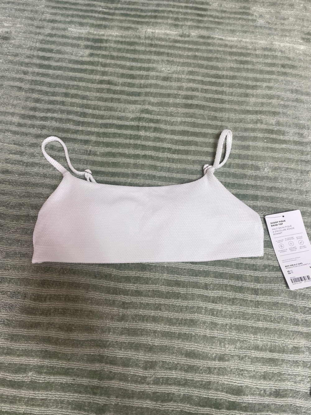NWT Athleta Scoop Pique Bikini Top